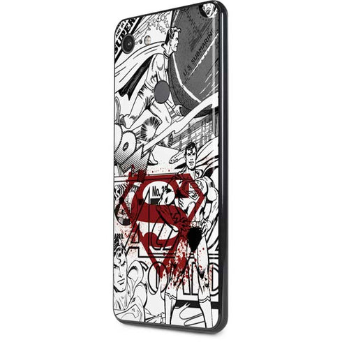 DC Comics Superman Comic Pattern Logo in Red Google Pixel 3 XL Skin